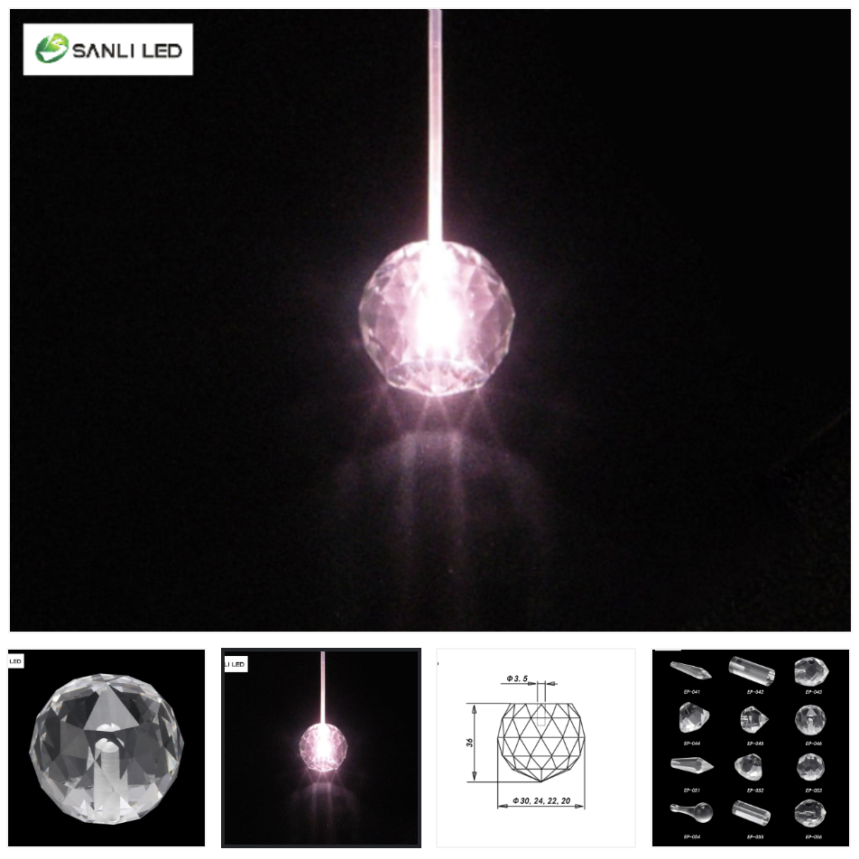 Fibre optic chandelier crystal end fitting EP-046